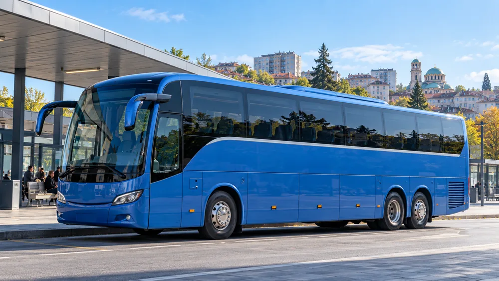 Bus at a station