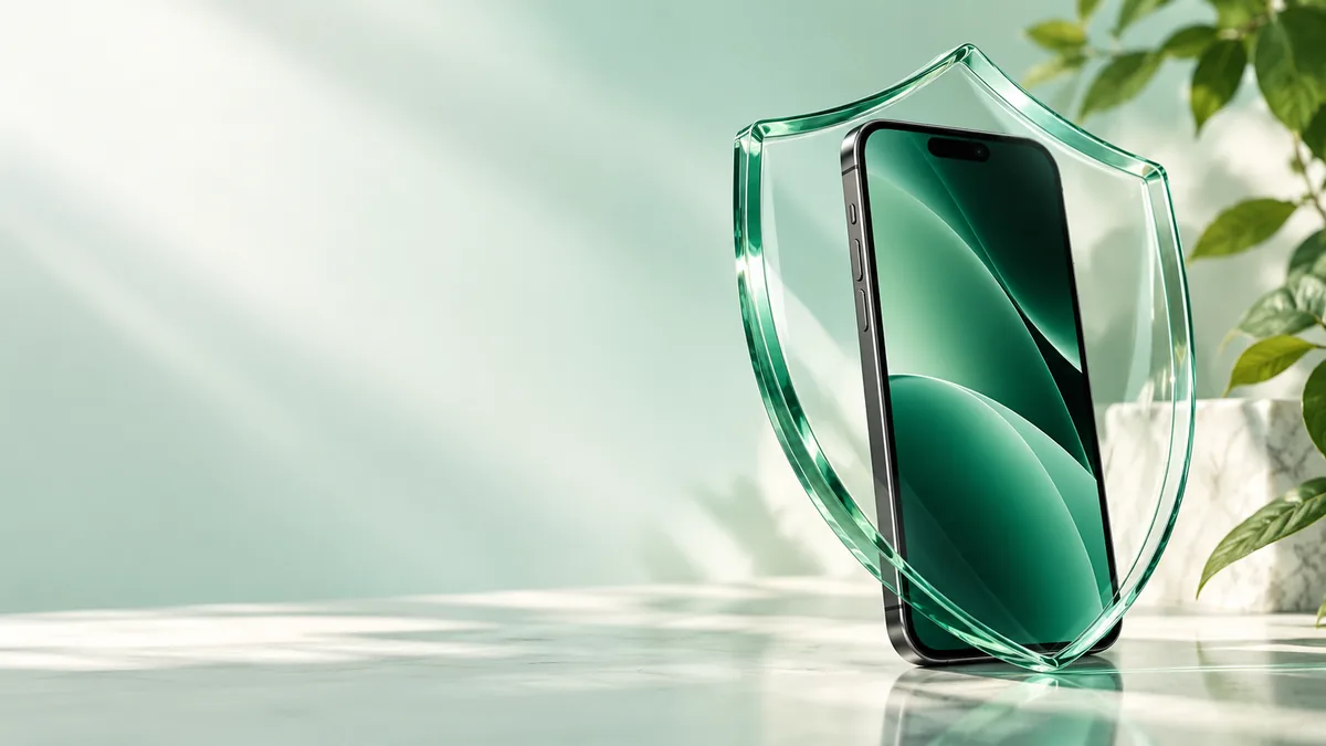 Phone with a transparent protective shield
